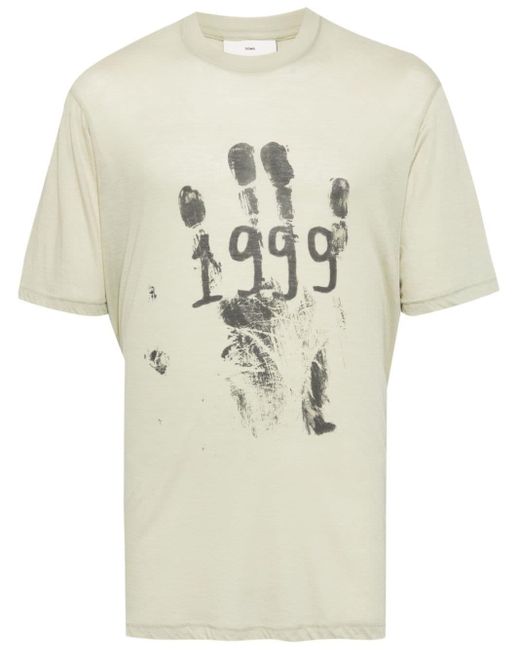 1999 Hand cotton-blend T-shirt di Song For The Mute in Metallic da Uomo