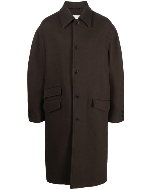 Nanushka Black Drop-shoulder Wool Coat for men