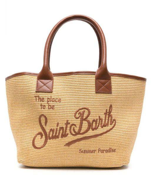 Mc2 Saint Barth Brown Vionette Straw Beach Bag