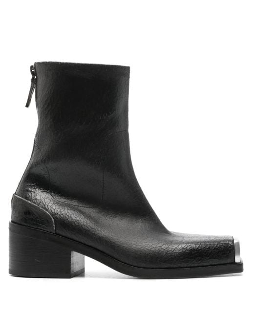 Marsèll Black Metal-Toecap Crinkled Boots