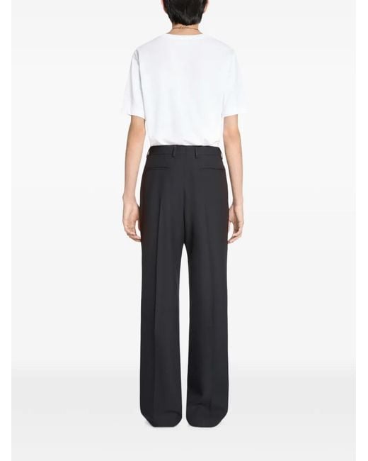 Dries Van Noten Blue Cuffed Cotton Wool Pants for men
