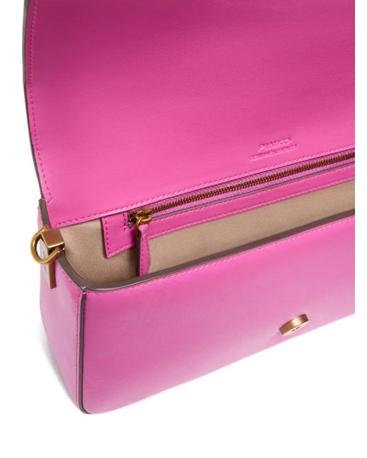 Borsa A Spalla Con Logo di Pinko in Pink