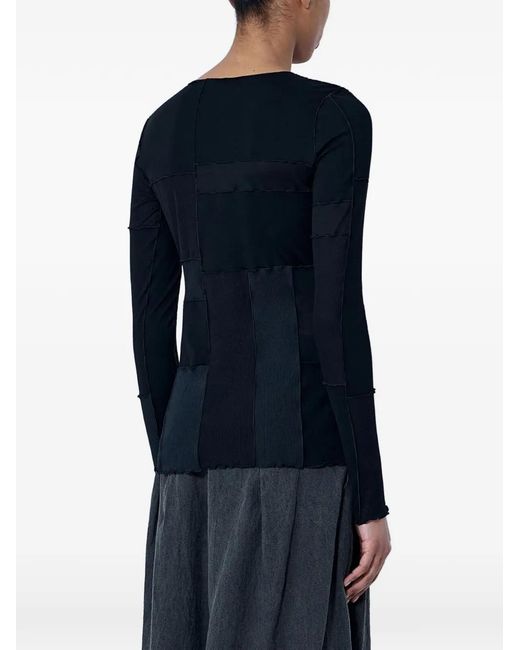 Limi Feu Blue Patchwork Long-Sleeve T-Shirt