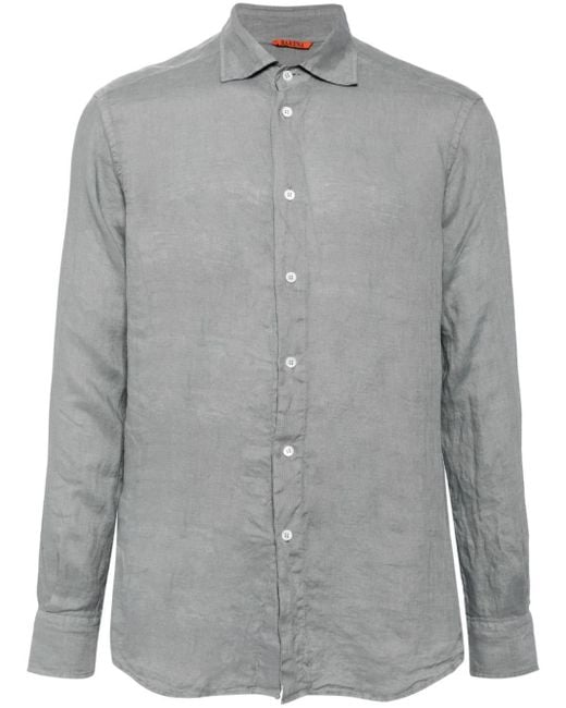 Barena Langärmeliges Hemd aus Leinen in Gray für Herren