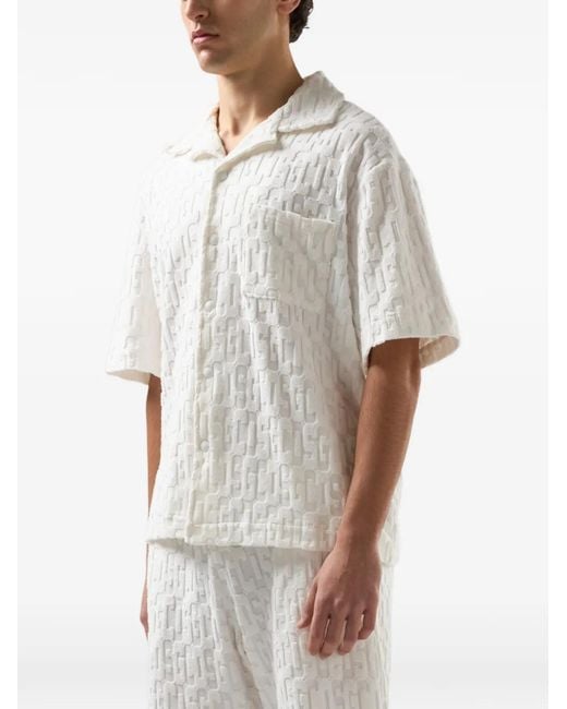 Gcds White Monogram-Patterned Shirt for men