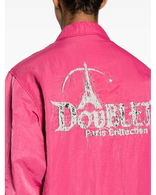 Doublet Pink Logo-Embroidered Jacket for men