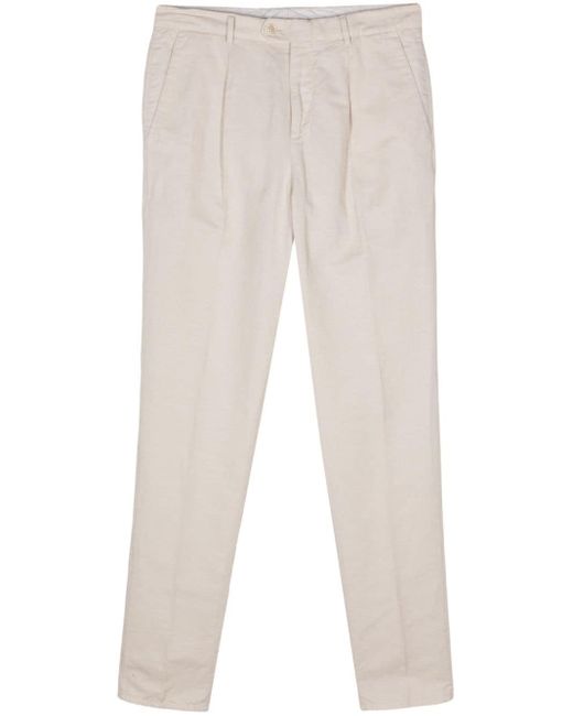 Pantalon fuselé à détails plissés Brunello Cucinelli pour homme en coloris White