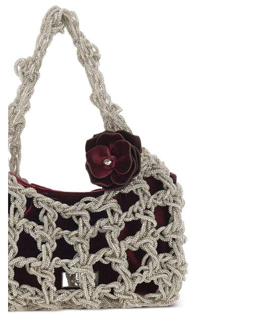 Borsa Tote Con Strass Piccola di Twentyfourhaitch in White