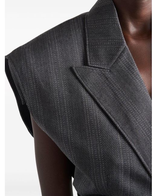 Prada Gray Single-breasted Pinstripe Vest