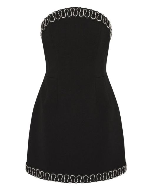 Rebecca Vallance Black Nyx Bonded Crepe Strapless Mini Dress