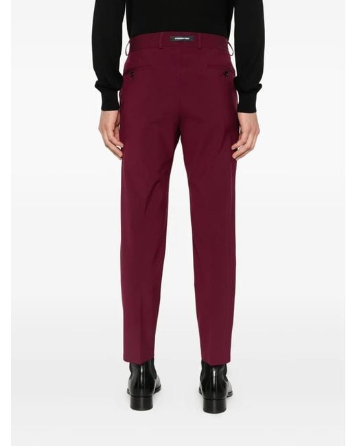 Karl Lagerfeld Red Pleated Side-Pocket Trousers for men