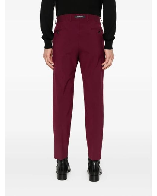 Karl Lagerfeld Red Pleated Side-Pocket Trousers for men