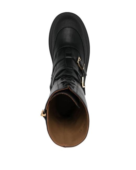 Fendi Black Delfina Leather Biker Boots