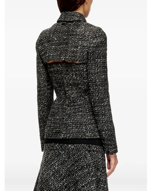 DIESEL Black G-Anne Tweed-Texture Cropped Jacket