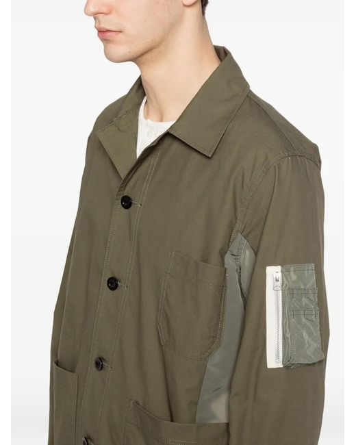 Sacai Green Pocket Panelling Jacket for men