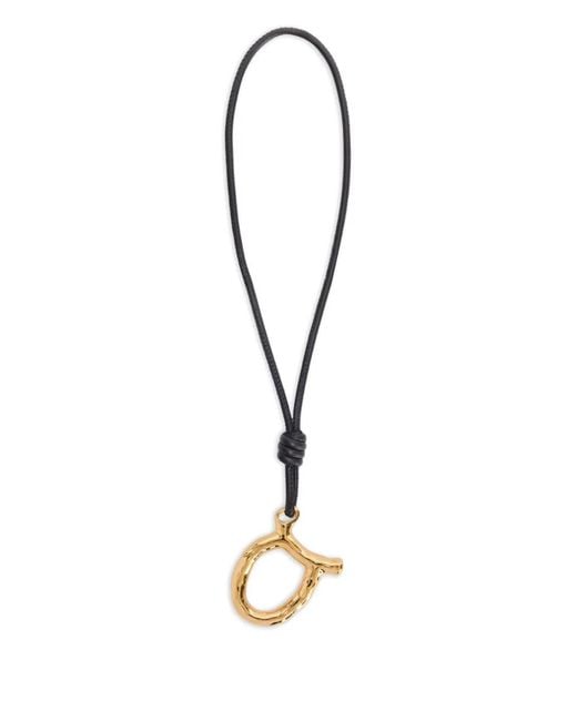 Jil Sander Metallic Collier En Cuir À Breloque Zodiac