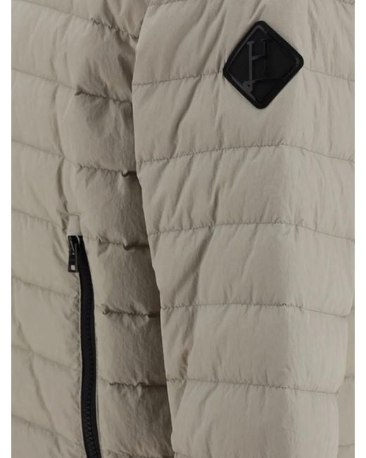 Herno Gray Logo-Appliqué Puffer Jacket for men