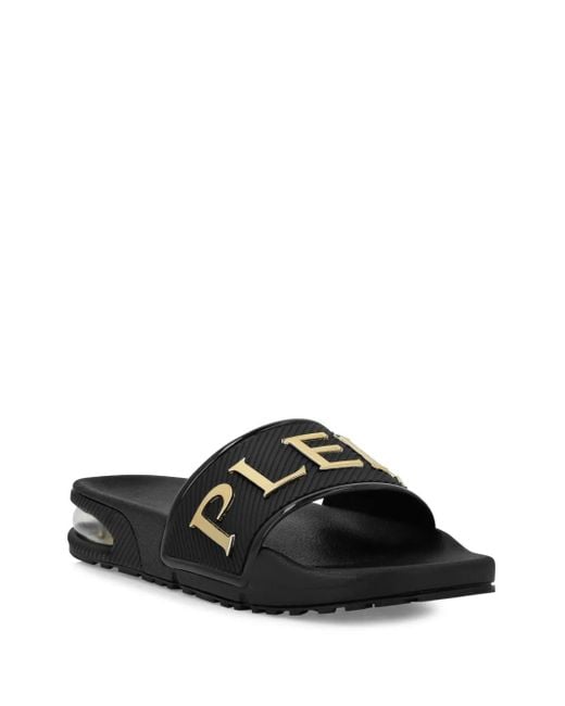Philipp Plein Black Aero Slides