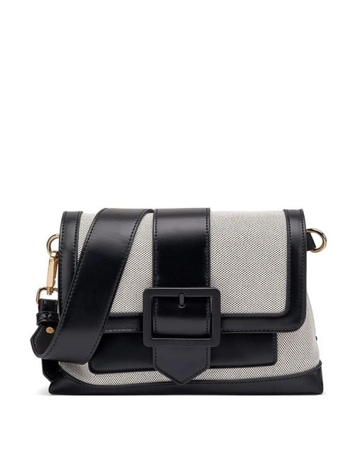 Frau Black Buckle-Detail Tote Bag