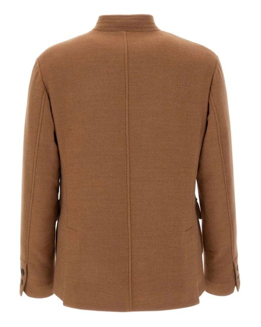 Eleventy Brown Button-Fastening Jacket for men