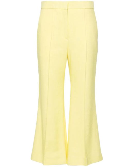 MSGM Yellow Mid-Rise Cropped Trousers