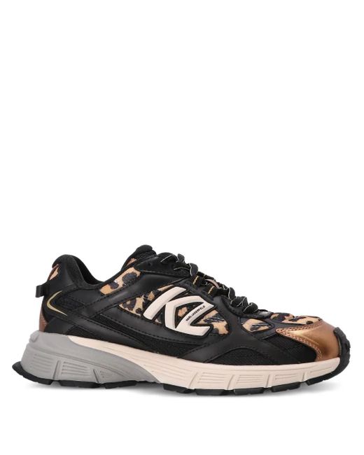 Karl Lagerfeld Black Leopard-Print Sneakers