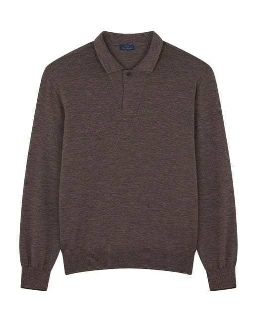 Paul & Shark Gray Long-Sleeve Polo Shirt for men