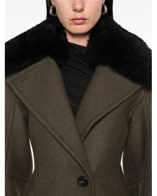 Blumarine Black Single-Breasted Coat