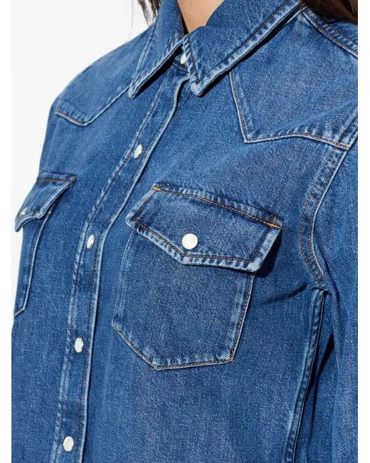 FRAME Blue Chest-Pocket Shirt