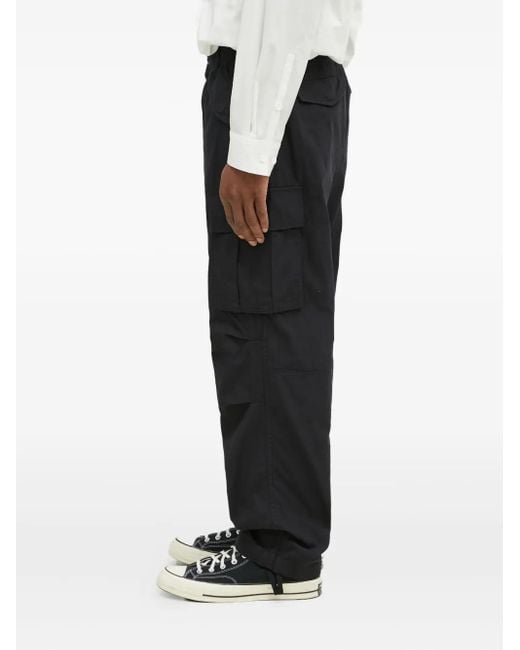 Thisisneverthat Black Logo-Patch Cargo Pants for men
