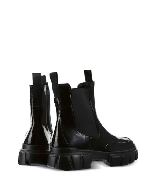 Högl Black Adventure Chunky-Sole Patent Ankle Boots