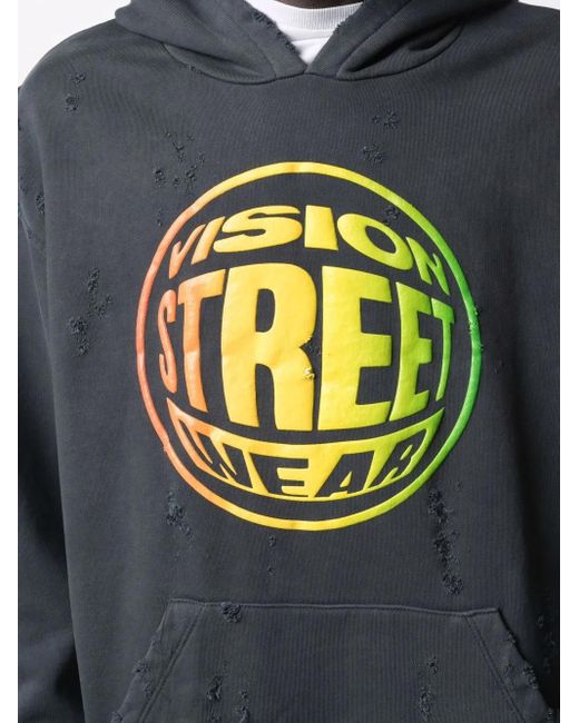 Alchemist Gray Ripped-Detail Hoodie for men