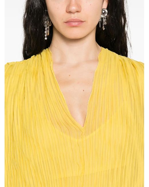 Haut Sans Manches À Design Plissé Blumarine en coloris Yellow