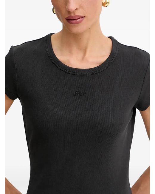 Boss Geribbelde Midi-Jurk Met Open Achterkant in het Black