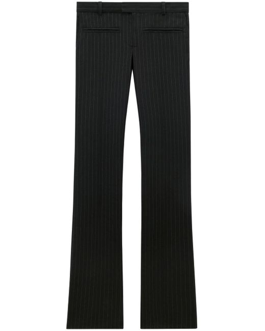 Courreges Black Heritage Pinstripe Wool Trousers for men