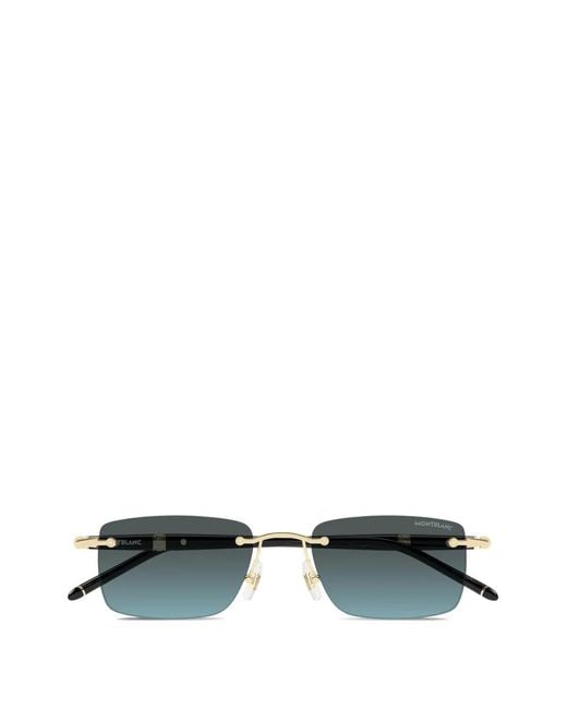Montblanc Green Squar-Frame Sunglasses