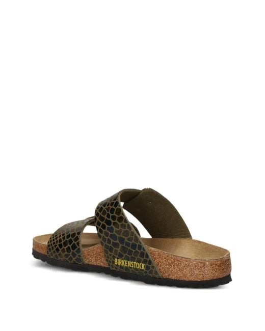 Birkenstock スネークスキンバックル サンダル Brown