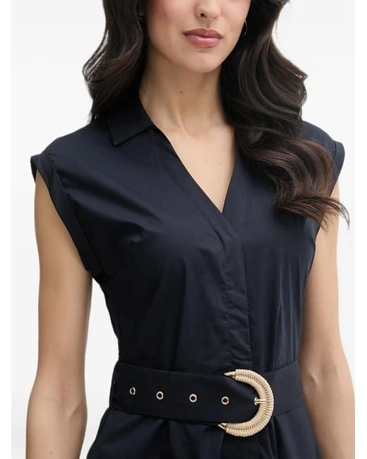 GAUDI Blue Belted Sleeveless Maxi Dress