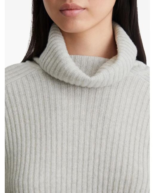 Marc O' Polo White Turtleneck Ribbed Jumper