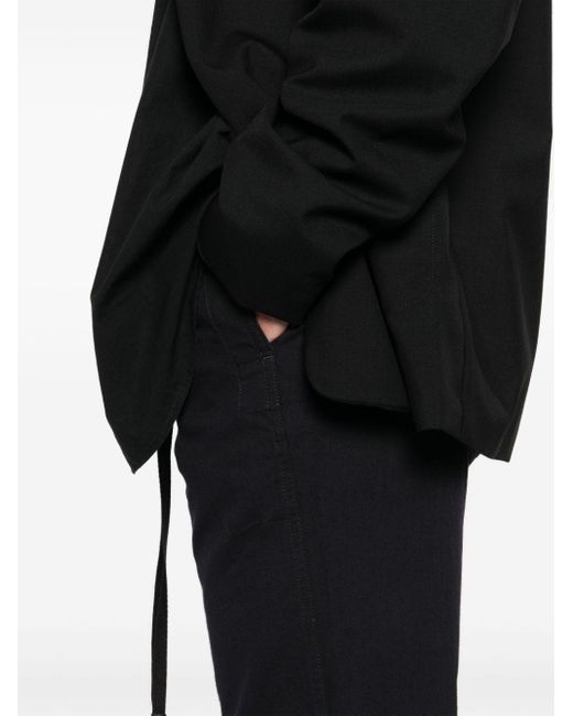 Lemaire Black Cotton Drawstring Trousers