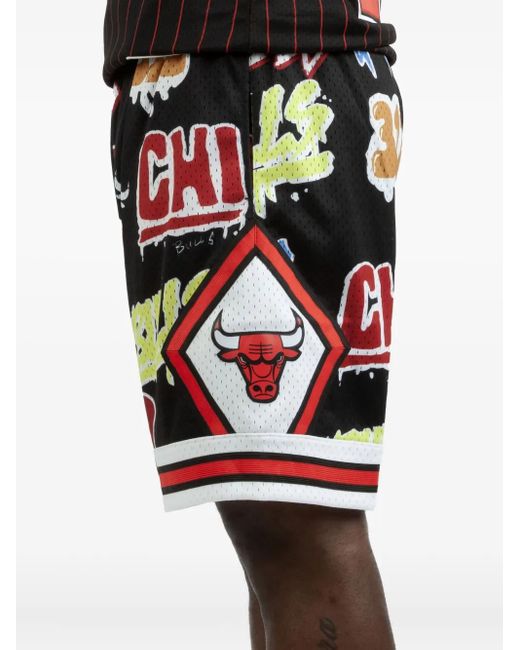 Mitchell & Ness Blue Nba Chicago Bulls 1997 Slap Sticker Swingman Shorts for men