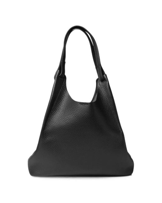 Gianni Chiarini Black Large Dua Leather Shoulder Bag