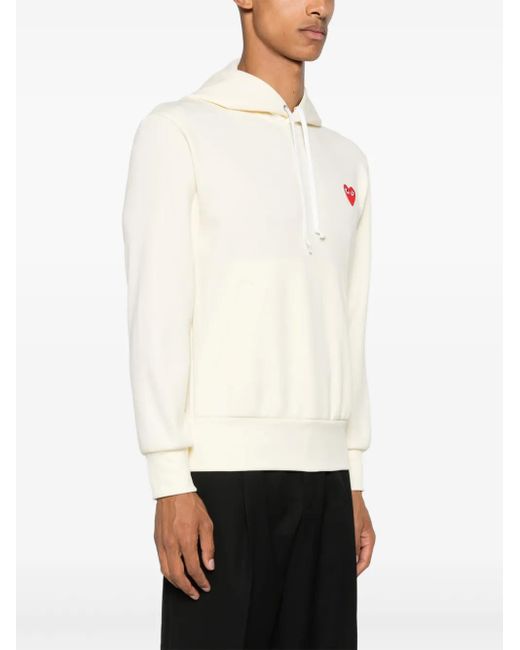 COMME DES GARÇONS PLAY White Heart-Emblem Hoodie