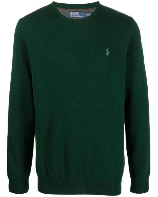 Polo Ralph Lauren Green Crew-Neck Wool Sweater for men
