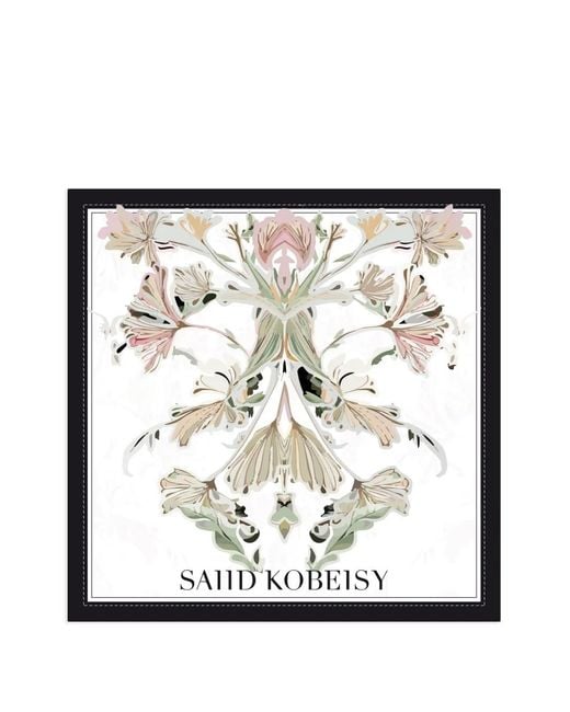 Saiid Kobeisy White Medium Floral Scarf