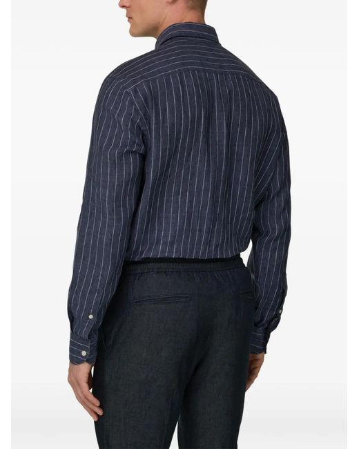 Boggi Blue Regular Fit Linen Shirt for men
