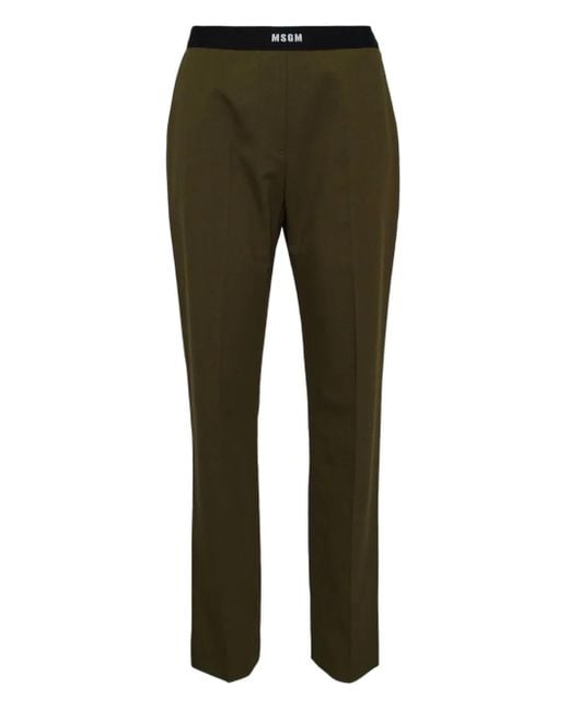 Pantalon À Taille À Logo MSGM en coloris Green