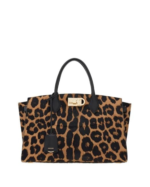 Ferragamo Black Grosse Soft Studio Tote Bag
