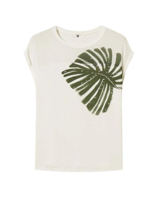 Twinset White Print Embroidered T-Shirt