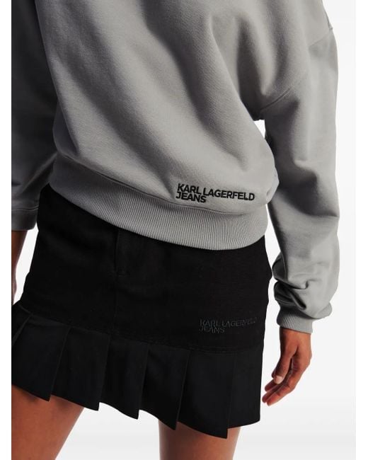 Felpa Con Stampa Logo di Karl Lagerfeld in Gray